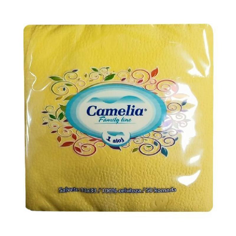 Camelia salvete zute 2 sloja 30kom