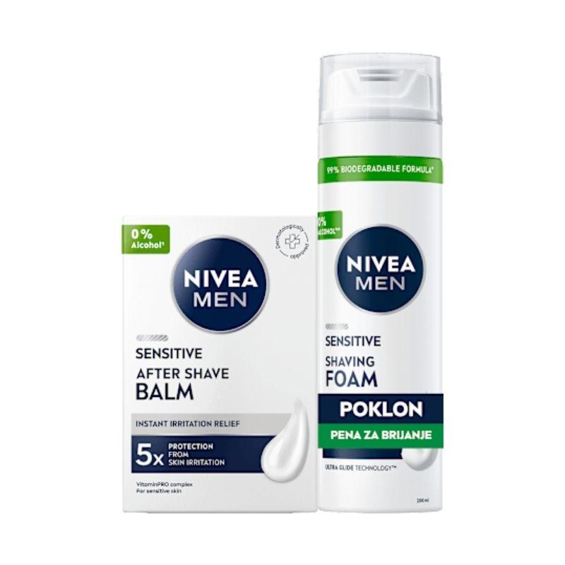 Nivea balsam posle brijanja Sensitive 100ml + Nivea pena za brijanje sensitive 1