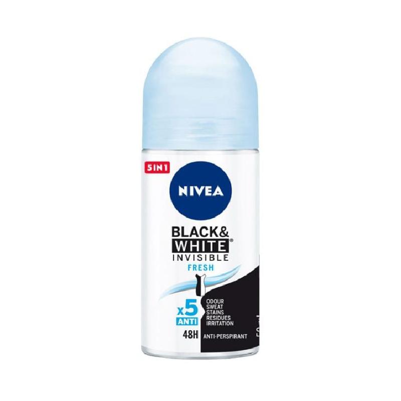 Nivea roll on ženski black & white pure 50ml
