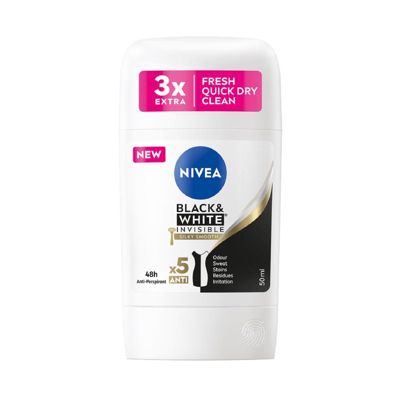 Nivea stick ženski black & white silky 50ml