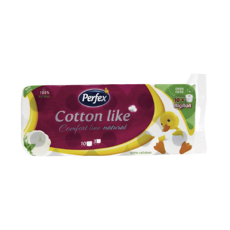 Perfex toalet papir cotton comfort line natural 3sloja 10kom