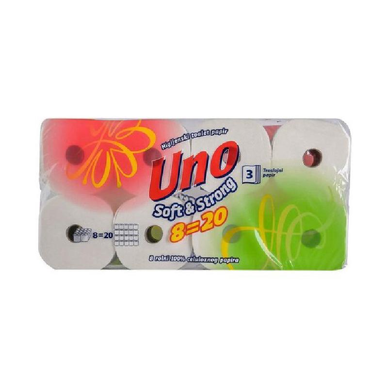 Uno toalet papir soft & strong 8=20 3sloja 8kom