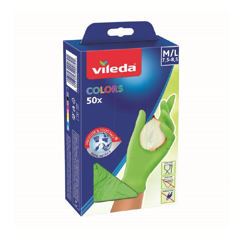 Vileda rukavice multi colors sensitive M/L 50kom