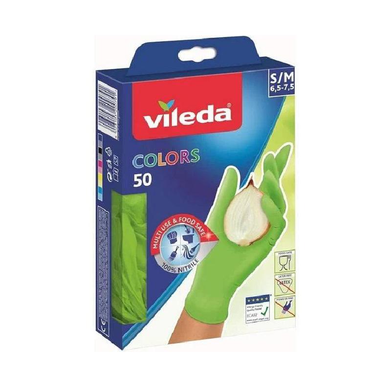 Vileda rukavice multi colors sensitive S/M 50kom